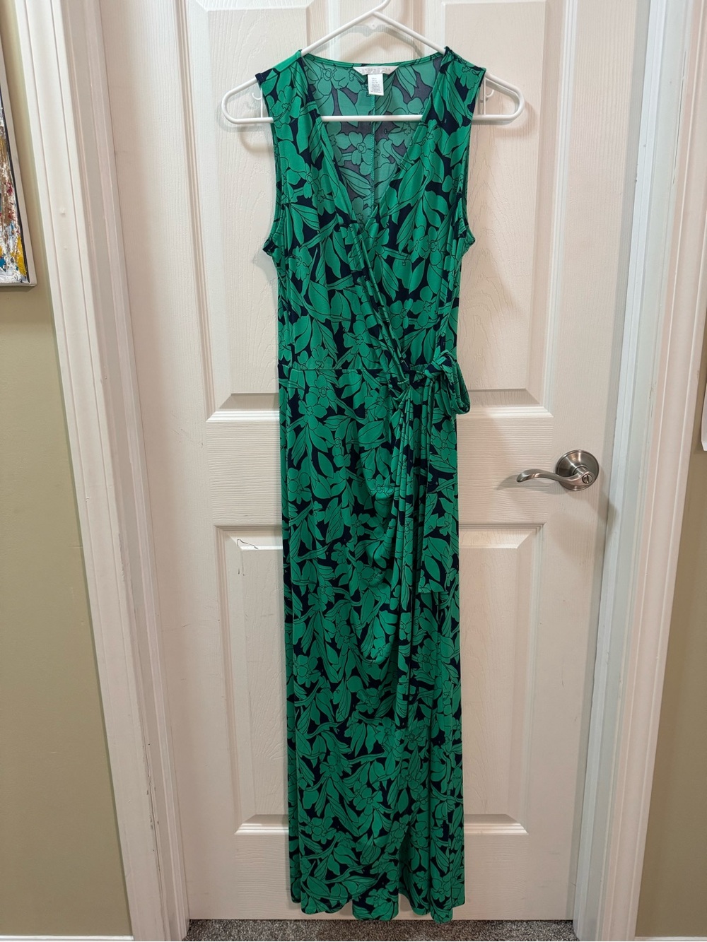 London Times Floral Wrap Dress in Green Size 4